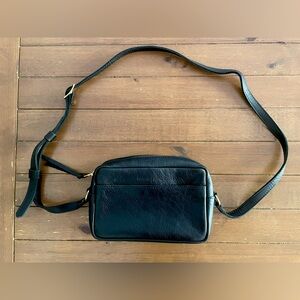 Portland Leather Crossbody Bag, Black